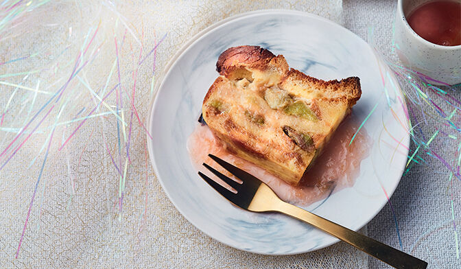Pudding à la rhubarbe