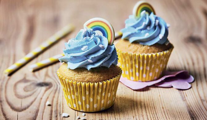 Rainbow cupcake
