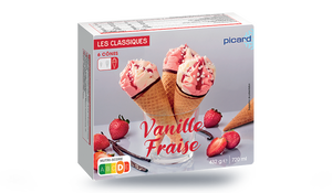 6 CONES VANILLE FRAISE