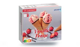 6 CONES VANILLE FRAISE 6 CONES VANILLE FRAISE