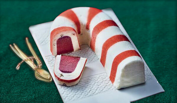 BÃ»che glacÃ©e dragÃ©e-cerise, 8 parts