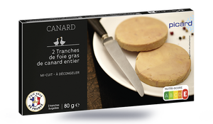2 tranches de foie gras de canard origine France