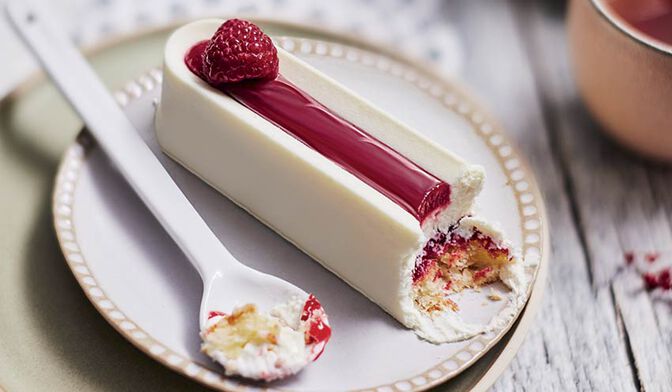 Entremets framboise vanille