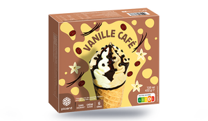 6 CONES VANILLE CAFE