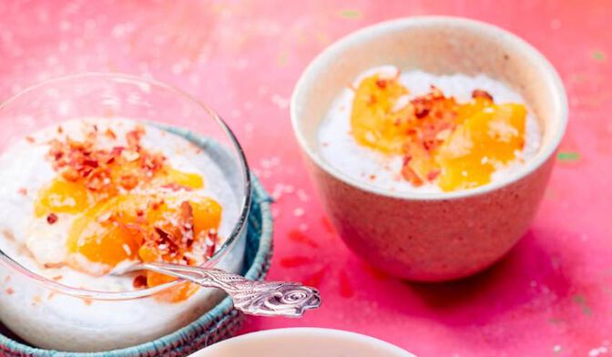 Perles de tapioca au lait de coco à la mangue