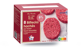8 BIFTECKS HACHES 8% M.G