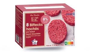 8 BIFTECKS HACHES 8% M.G