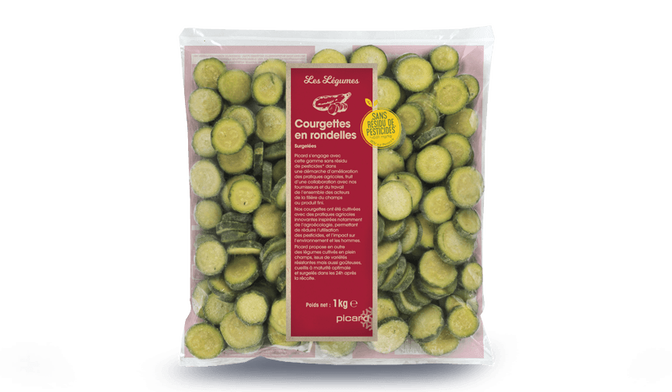 Courgettes rondelles sans résidu de pesticides