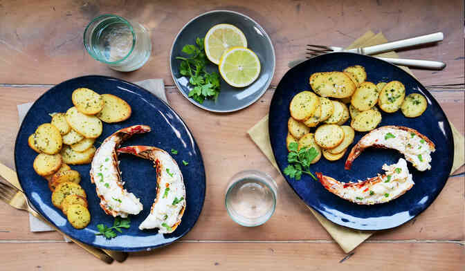 Queue de langouste au beurre vanill&eacute; au Airfryer