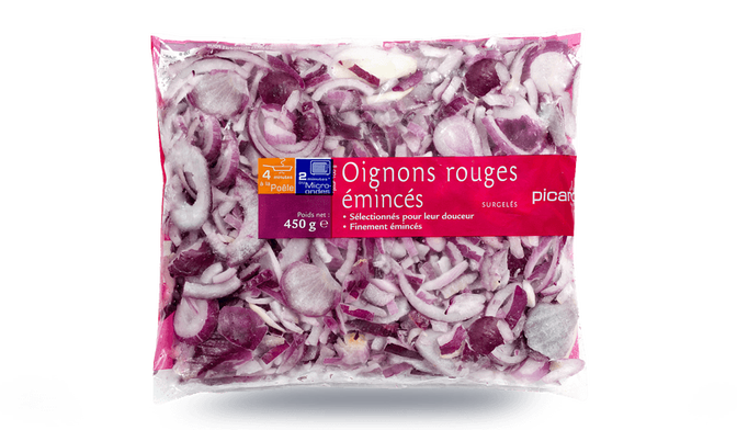 Oignons rouges émincés