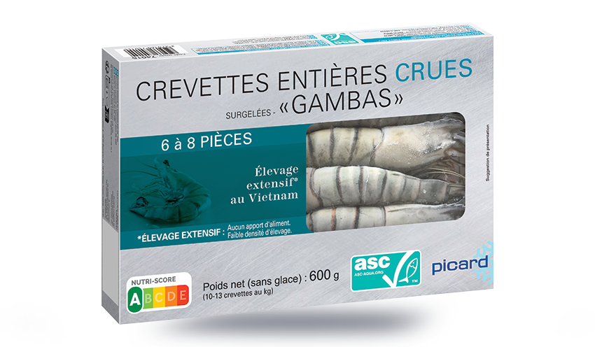 Crevettes tropicales crues "Gambas" 6-8 p. ASC — vue 3