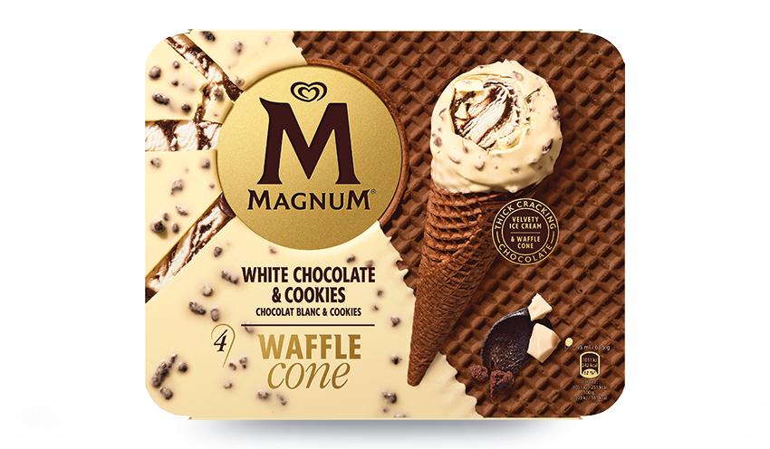 4 Cônes Magnum chocolat blanc and cookies — vue 3
