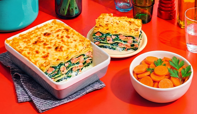 Lasagnes au saumon et carottes