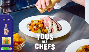 Gigot d'agneau au zaatar, sauce citron tahin&eacute;