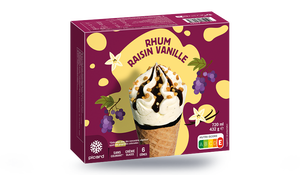 6 CONES RHUM RAISIN VAN