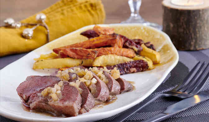 Magret de canard glacé au miel de châtaigner