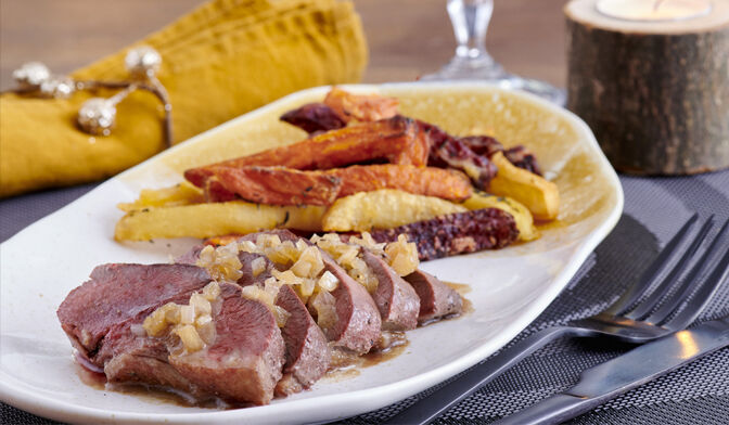 Magret de canard glacé au miel de châtaigner