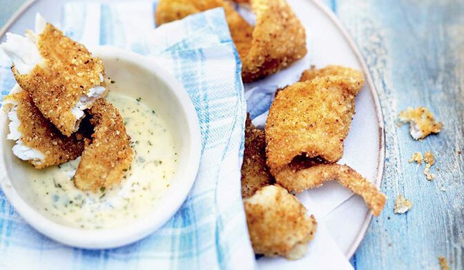 Goujonnettes de sole sauce beurre blanc, gingembre, coriandre