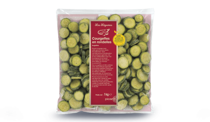 Courgettes rondelles sans résidu de pesticides