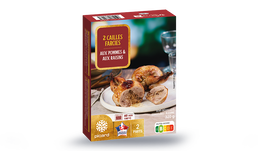 2 cailles farcies aux pommes et aux raisins