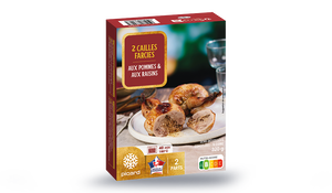 2 cailles farcies aux pommes et aux raisins