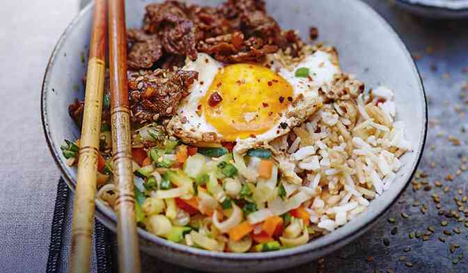 Bibimbap au bœuf