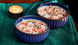 2 cassolettes au bar, &agrave; la crevette, &agrave; l'&eacute;crevisse et aux petits l&eacute;gumes