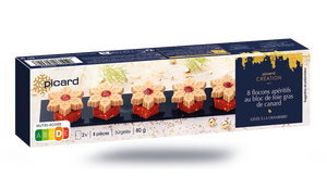 8 flocons apéritifs au bloc de foie gras de canard