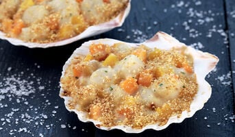 2 coquilles aux noix de St-Jacques sauce Sauternes surgelées
