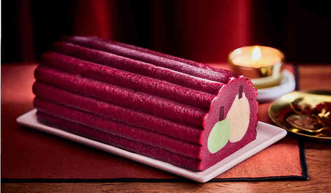 Bûche glacée fruits rouges - poire - pomme