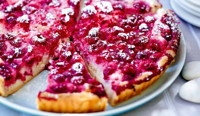 Tarte aux framboises et à la ricotta