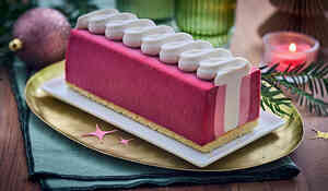 Bûche vanille, fruits rouges