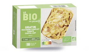 Gratin bio de macaroni complet, tomate, Cantal AOP
