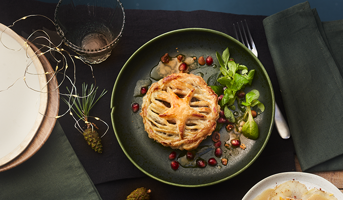 Petites tourtes marron, pomme et figue