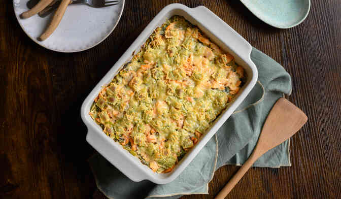 Gratin de ravioles à la truite