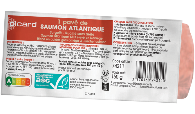 1 PAVE DE SAUMON 150G ASC