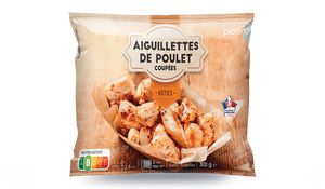 Aiguillettes de poulet rôties et coupées