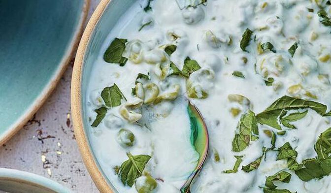 Raïta petits pois-menthe