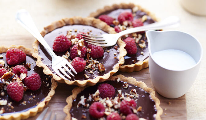 Petites tartelettes chocolat-framboises