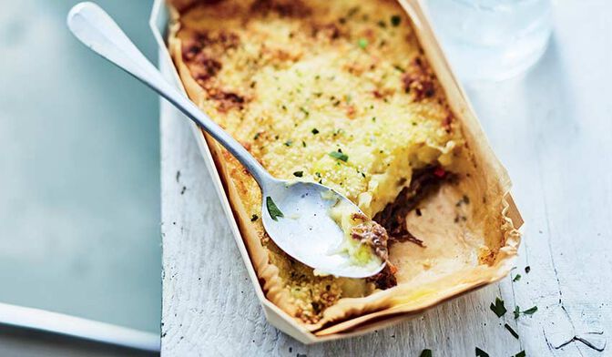 Parmentier de boeuf charolais, écrasée de pomme de terre au Comté AOP