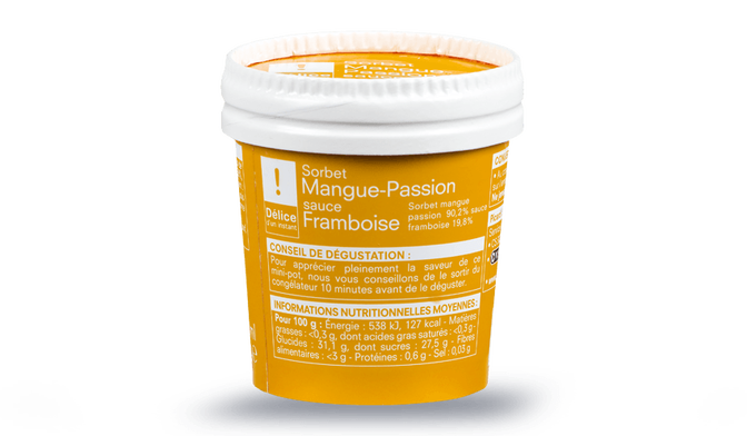 Mangue-passion sauce framboise