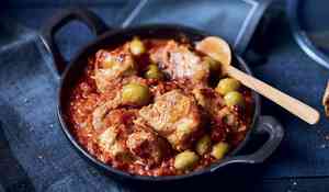 Sauté de porc tomates olives