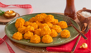 Pommes duchesse à la patate douce et à l'huile de noisette