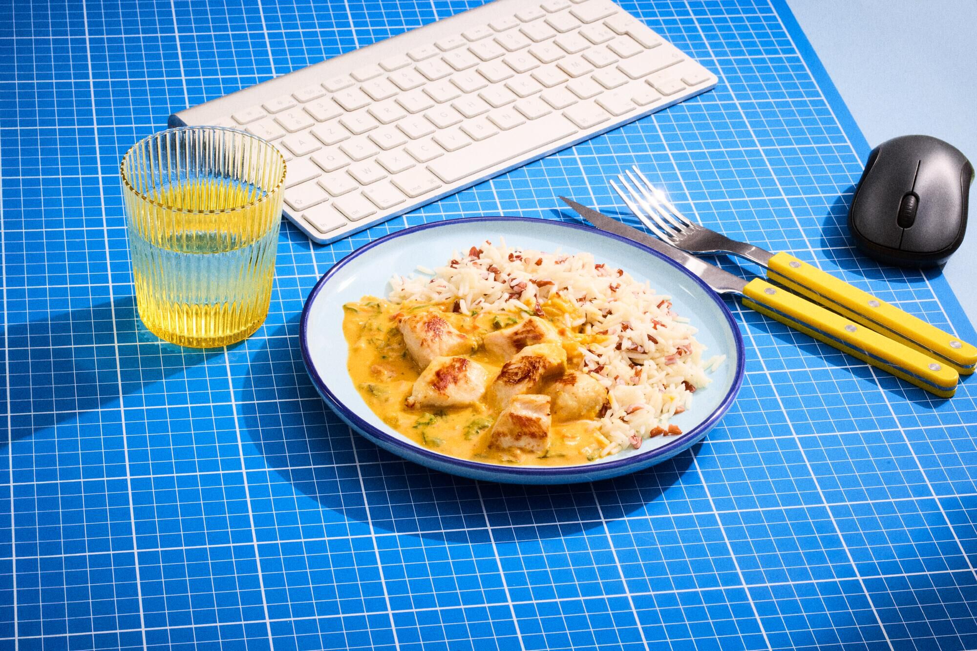 Poulet au curry et au lait de coco, duo de riz — vue 3