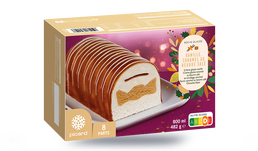 Bûche glacée vanille, caramel au beurre salé