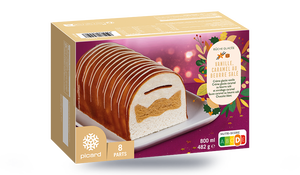 Bûche glacée vanille, caramel au beurre salé