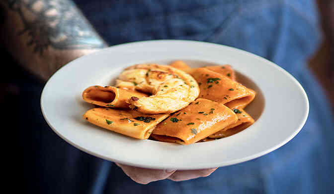 Paccheri gamberi e whisky