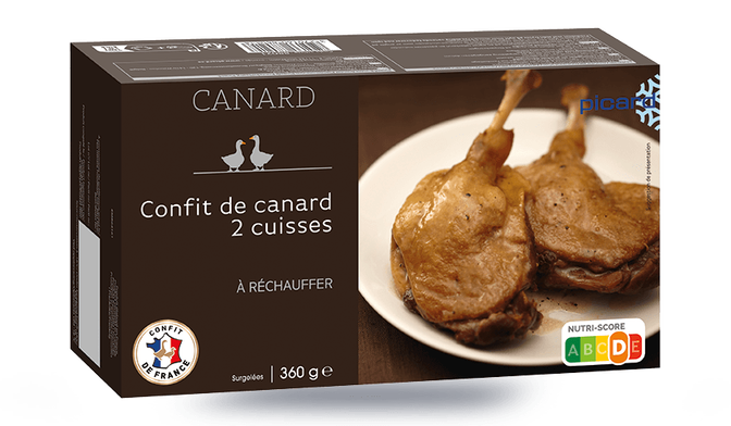 2 cuisses de canard France confites surgelés Picard