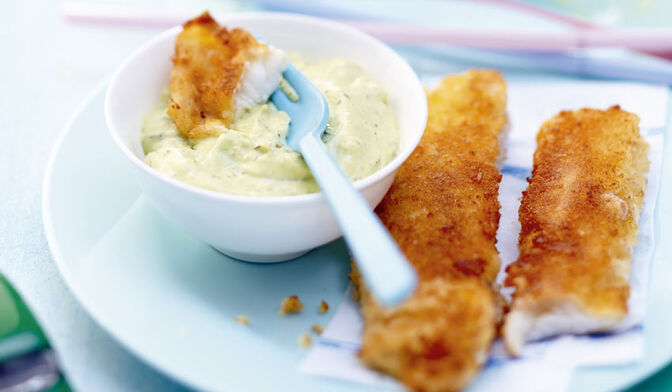 Goujonnettes de sole, sauce à l’avocat