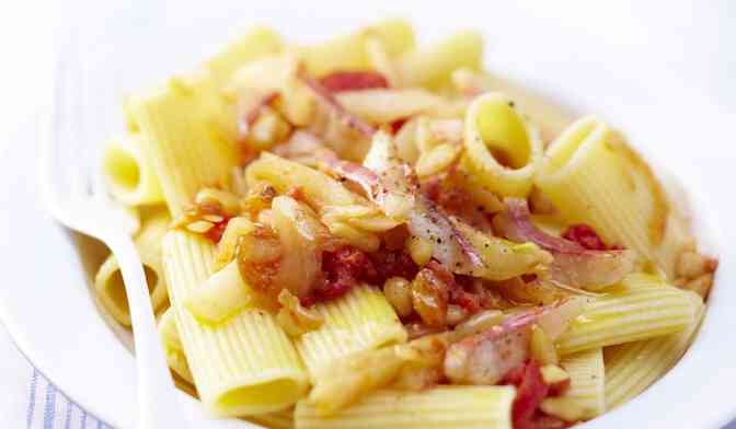 Rigatoni du Golfe de Naples, au pistou de rougets